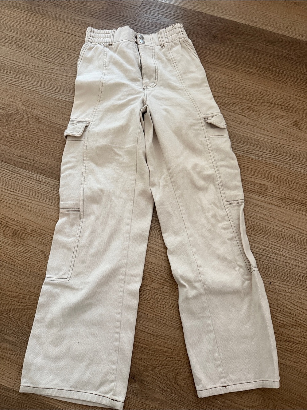 Women’s Cargo Pants - Cream Utility Style